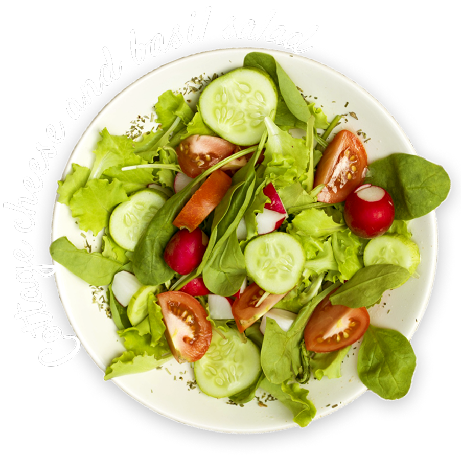 カッテージチーズとバジルのサラダ